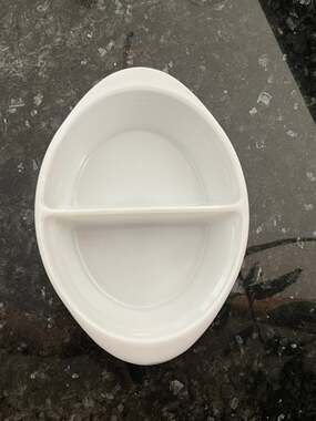 White Glasbake Divided Casserole